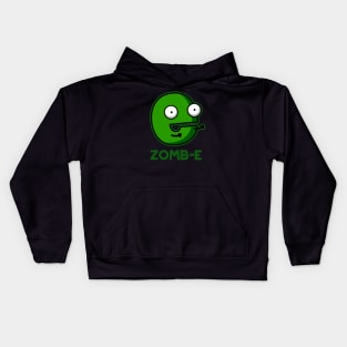 Zom-E Cute Halloween Zombie Alphabet E Pun Kids Hoodie